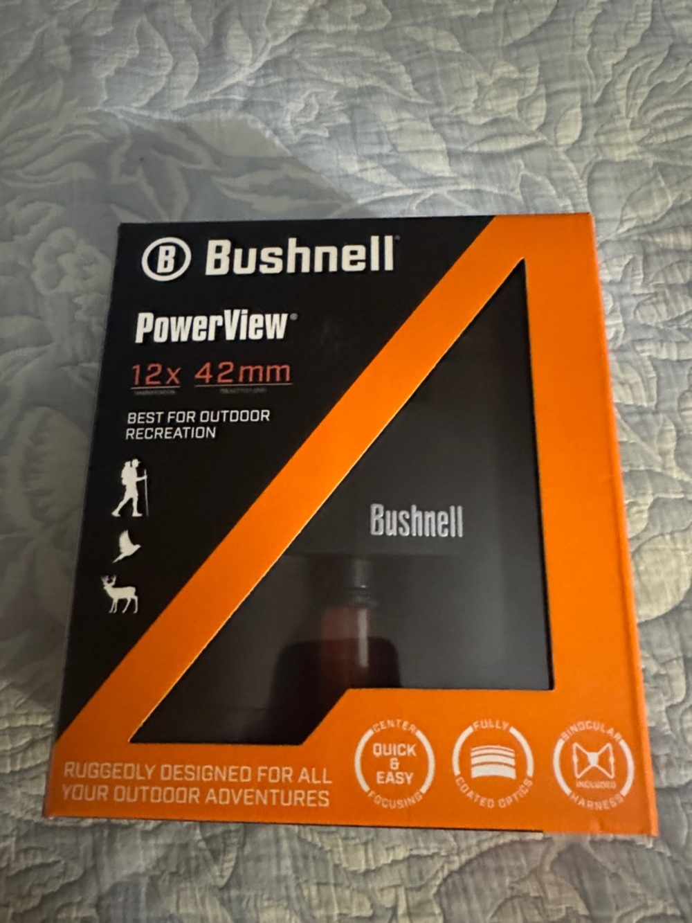 Bushnell PowerView 12x42 Binoculars - Black and Orange Packaging BRAND NEW